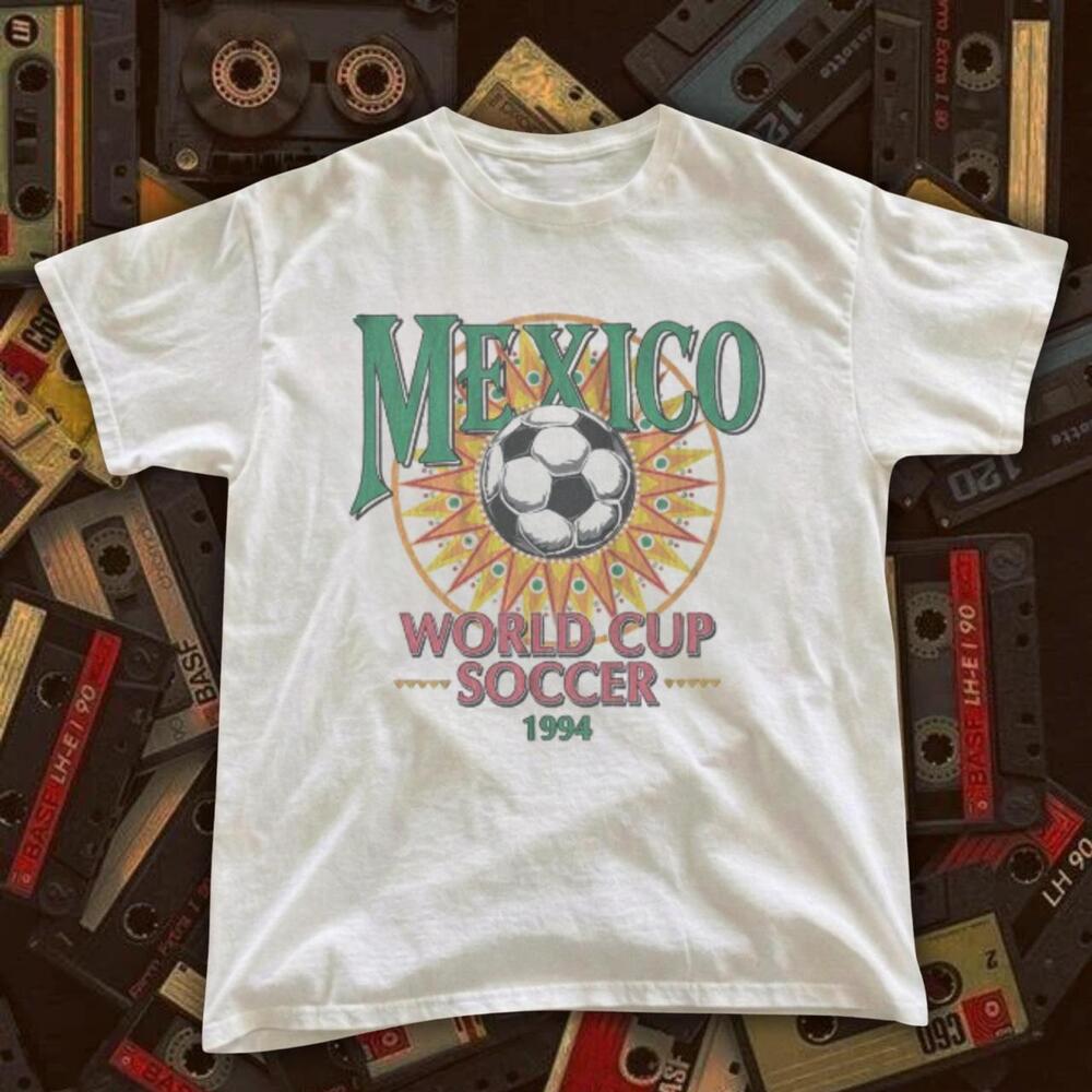 1994 Mexico World Cup Soccer White T-Shirt 1